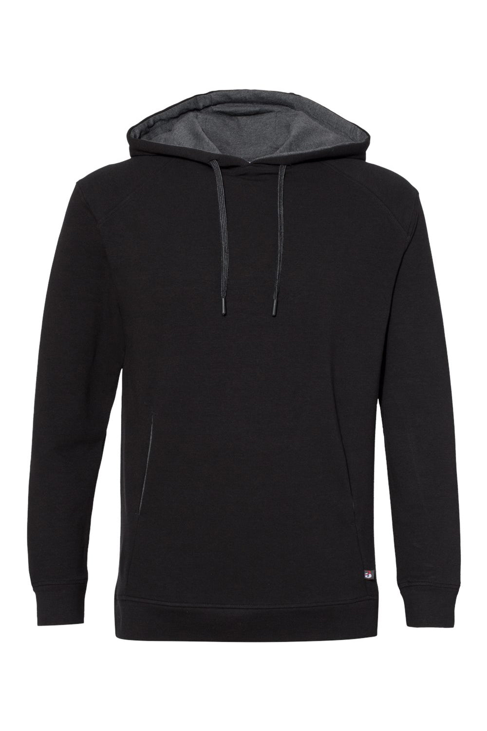 Badger 1050 Mens FitFlex Moisture Wicking Hooded Sweatshirt Hoodie Black Flat Front