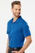 Adidas A402 Mens UPF 50+ Short Sleeve Polo Shirt Collegiate Royal Blue Melange Model Side