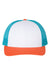 Richardson 115 Mens Low Pro Trucker Hat White/Blue Hawaiin/Pale Orange Flat Front