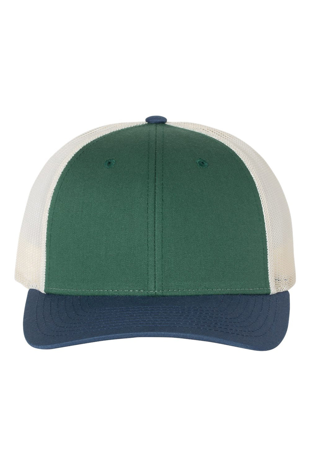 Richardson 115 Mens Low Pro Trucker Hat Spruce Green/Birch/Light Navy Blue Flat Front