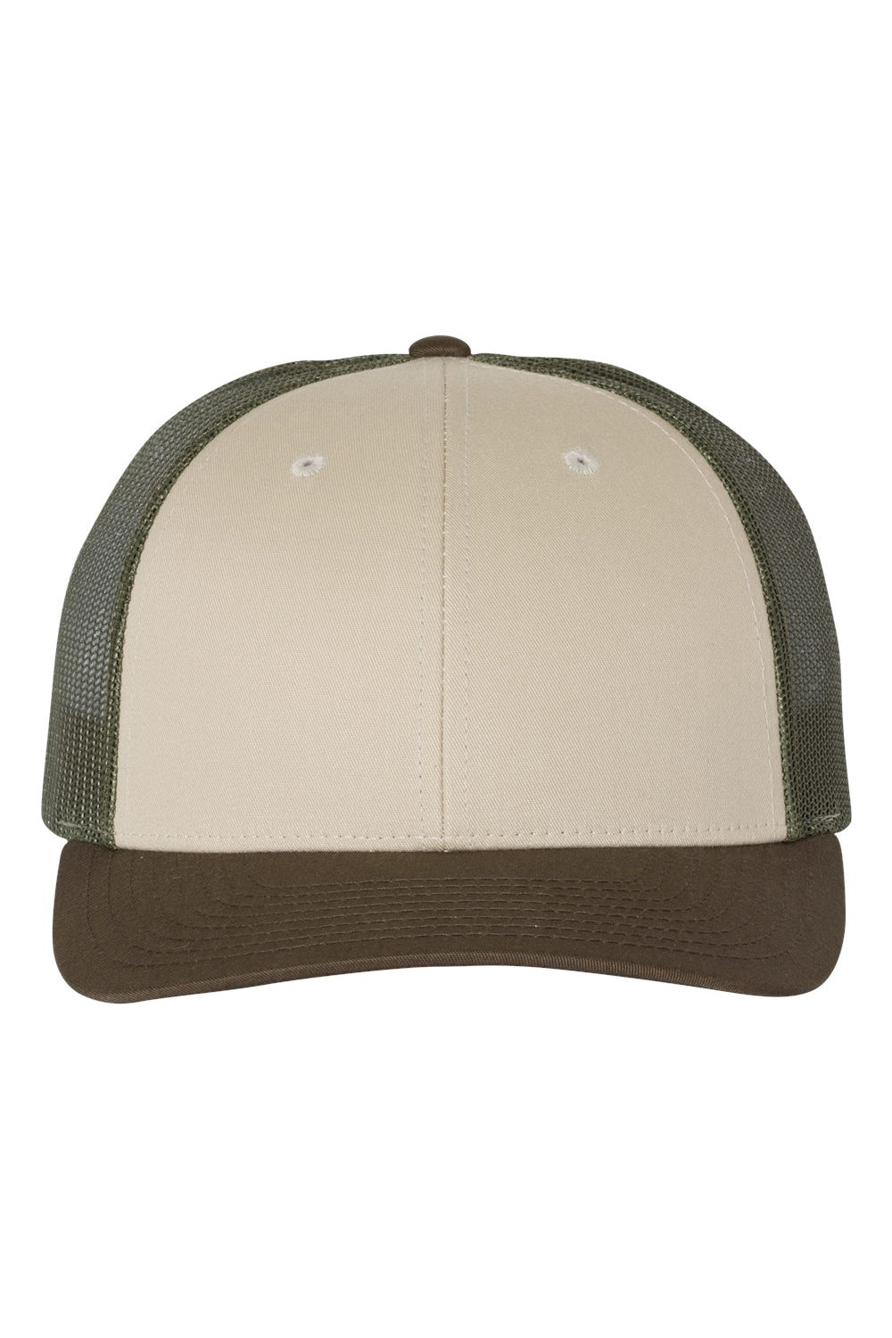 Richardson 115 Mens Low Pro Trucker Hat Tan/Loden/Brown Flat Front