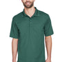 UltraClub Mens Cool & Dry Moisture Wicking Short Sleeve Polo Shirt - Forest Green