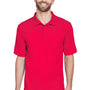 UltraClub Mens Cool & Dry Moisture Wicking Short Sleeve Polo Shirt - Red