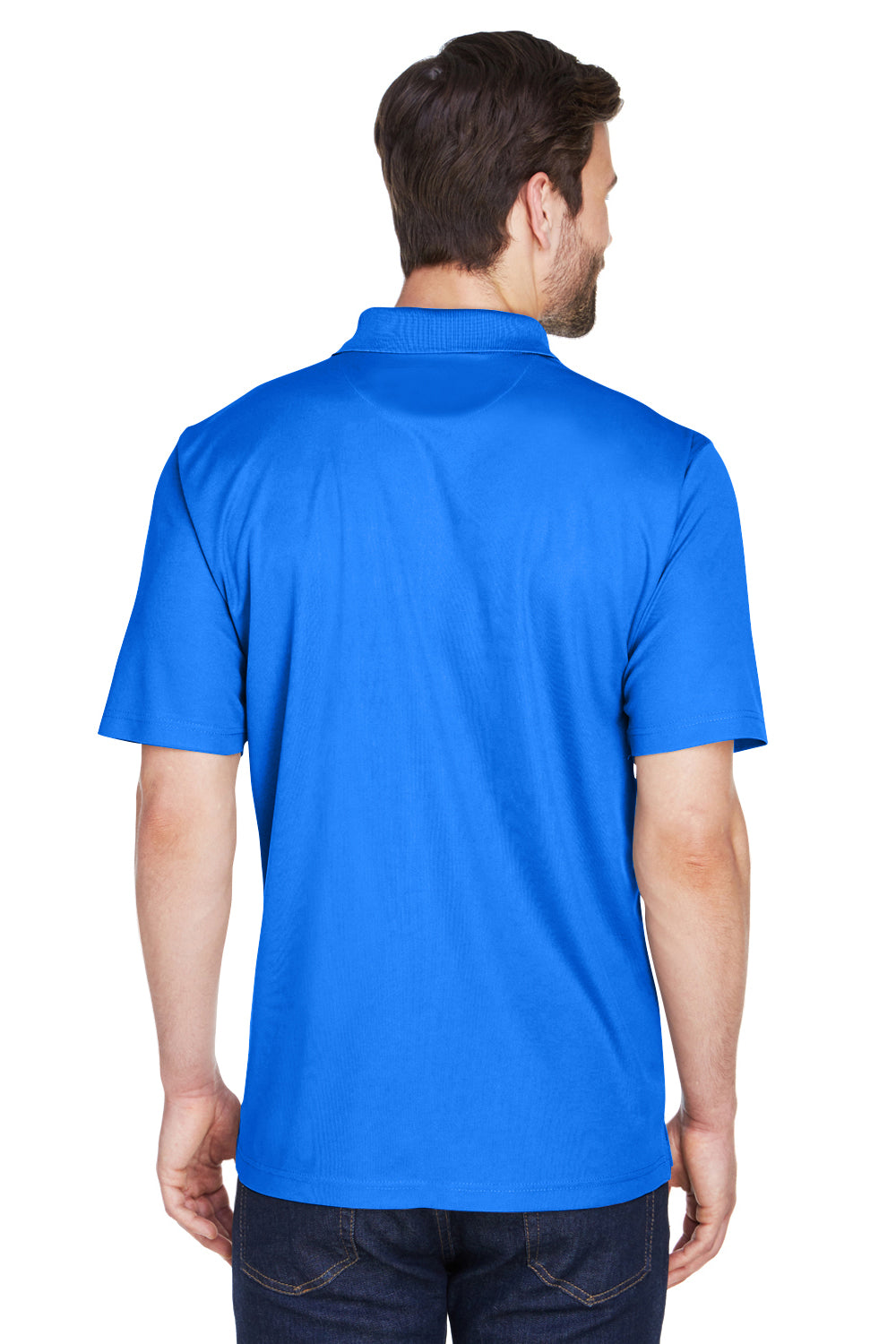 UltraClub 8210/8210T Mens Cool & Dry Moisture Wicking Short Sleeve Polo Shirt Royal Blue Model Back