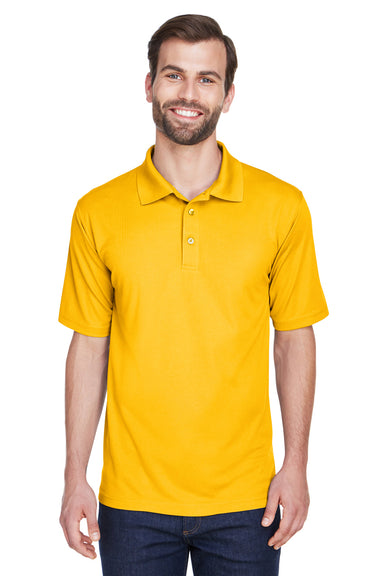 UltraClub 8210/8210T Mens Cool & Dry Moisture Wicking Short Sleeve Polo Shirt Gold Model Front