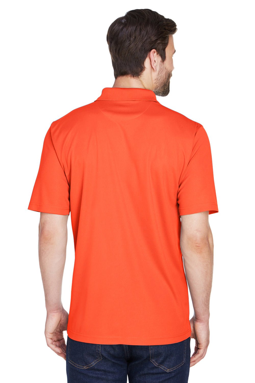 UltraClub 8210/8210T Mens Cool & Dry Moisture Wicking Short Sleeve Polo Shirt Orange Model Back