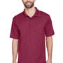 UltraClub Mens Cool & Dry Moisture Wicking Short Sleeve Polo Shirt - Maroon