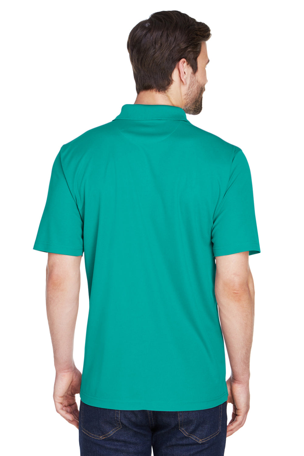 UltraClub 8210/8210T Mens Cool & Dry Moisture Wicking Short Sleeve Polo Shirt Jade Green Model Back