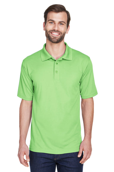 UltraClub 8210/8210T Mens Cool & Dry Moisture Wicking Short Sleeve Polo Shirt Light Green Model Front