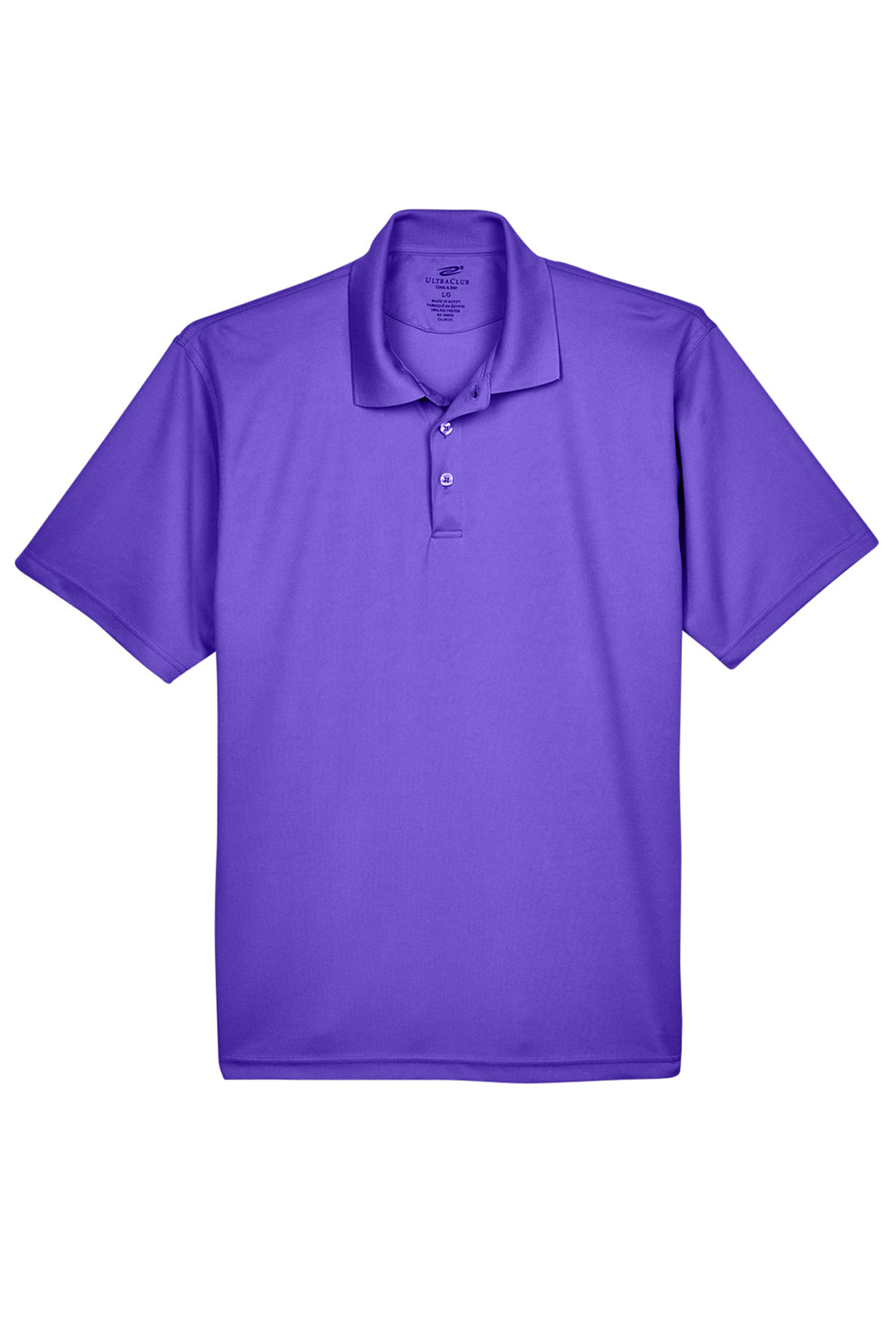 UltraClub 8210/8210T Mens Cool & Dry Moisture Wicking Short Sleeve Polo Shirt Purple Flat Front