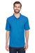 UltraClub 8210/8210T Mens Cool & Dry Moisture Wicking Short Sleeve Polo Shirt Pacific Blue Model Front