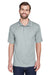 UltraClub 8210/8210T Mens Cool & Dry Moisture Wicking Short Sleeve Polo Shirt Silver Grey Model Front