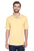 UltraClub 8210/8210T Mens Cool & Dry Moisture Wicking Short Sleeve Polo Shirt Yellow Haze Model Front