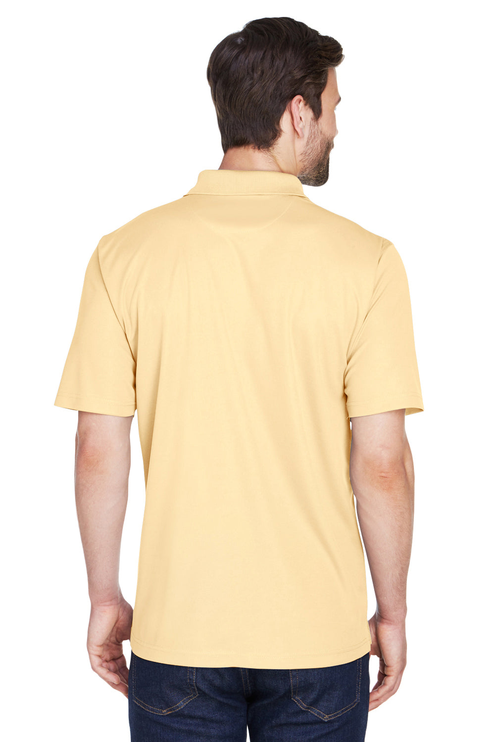 UltraClub 8210/8210T Mens Cool & Dry Moisture Wicking Short Sleeve Polo Shirt Yellow Haze Model Back