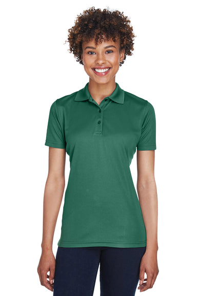 UltraClub 8210L Womens Cool & Dry Moisture Wicking Short Sleeve Polo Shirt Forest Green Model Front