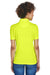 UltraClub 8210L Womens Cool & Dry Moisture Wicking Short Sleeve Polo Shirt Bright Yellow Model Back