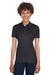 UltraClub 8210L Womens Cool & Dry Moisture Wicking Short Sleeve Polo Shirt Black Model Front