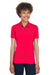 UltraClub 8210L Womens Cool & Dry Moisture Wicking Short Sleeve Polo Shirt Red Model Front