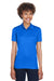 UltraClub 8210L Womens Cool & Dry Moisture Wicking Short Sleeve Polo Shirt Royal Blue Model Front