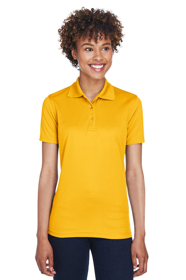 UltraClub 8210L Womens Cool & Dry Moisture Wicking Short Sleeve Polo Shirt Gold Model Front