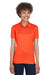 UltraClub 8210L Womens Cool & Dry Moisture Wicking Short Sleeve Polo Shirt Orange Model Front