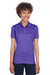 UltraClub 8210L Womens Cool & Dry Moisture Wicking Short Sleeve Polo Shirt Purple Model Front