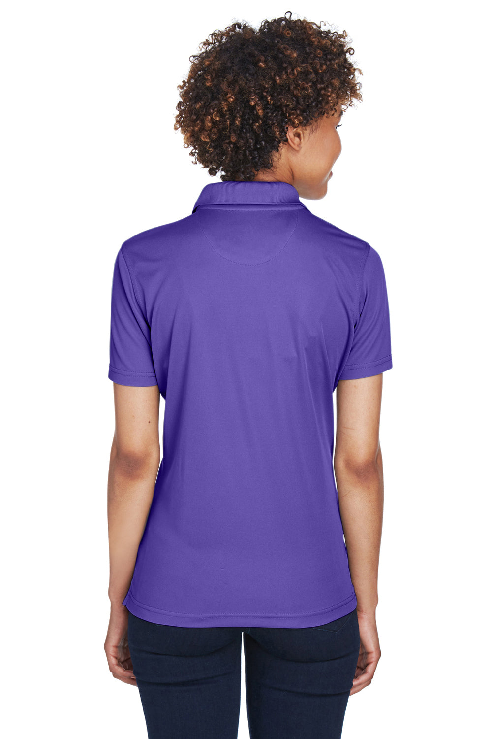 UltraClub 8210L Womens Cool & Dry Moisture Wicking Short Sleeve Polo Shirt Purple Model Back