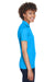 UltraClub 8210L Womens Cool & Dry Moisture Wicking Short Sleeve Polo Shirt Coast Blue Model Side