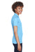 UltraClub 8210L Womens Cool & Dry Moisture Wicking Short Sleeve Polo Shirt Columbia Blue Model Side