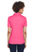 UltraClub 8210L Womens Cool & Dry Moisture Wicking Short Sleeve Polo Shirt Heliconia Pink Model Back