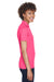 UltraClub 8210L Womens Cool & Dry Moisture Wicking Short Sleeve Polo Shirt Heliconia Pink Model Side