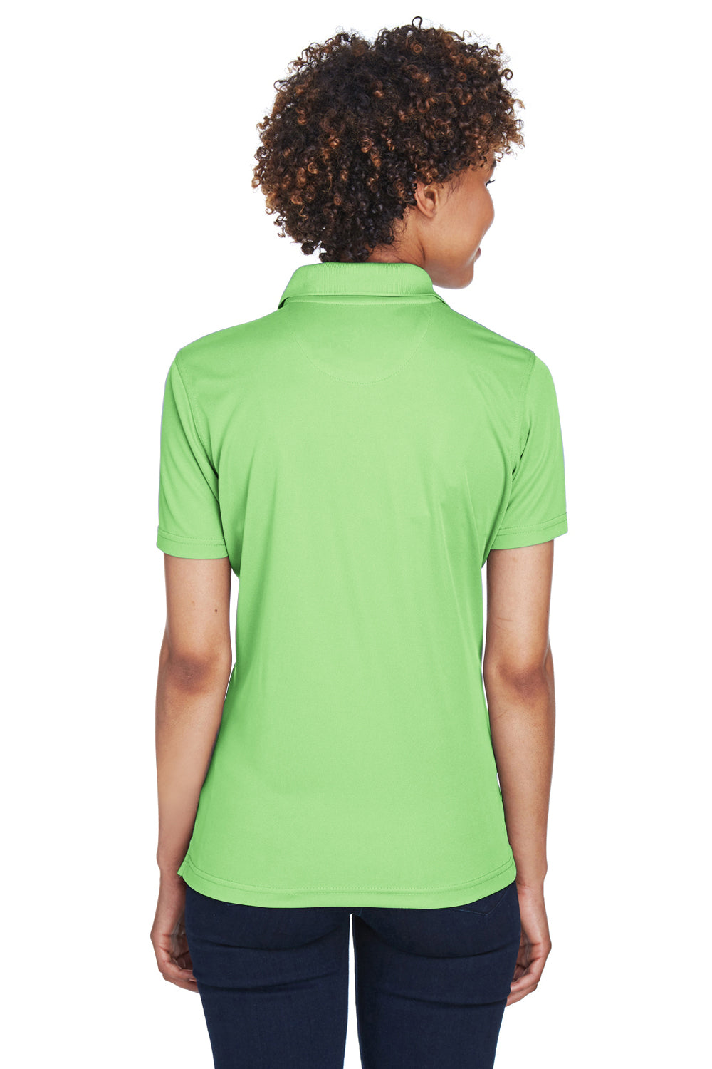 UltraClub 8210L Womens Cool & Dry Moisture Wicking Short Sleeve Polo Shirt Light Green Model Back