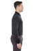 UltraClub 8210LS Mens Cool & Dry Moisture Wicking Long Sleeve Polo Shirt Black Model Side