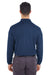 UltraClub 8210LS Mens Cool & Dry Moisture Wicking Long Sleeve Polo Shirt Navy Blue Model Back