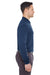 UltraClub 8210LS Mens Cool & Dry Moisture Wicking Long Sleeve Polo Shirt Navy Blue Model Side