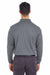 UltraClub 8210LS Mens Cool & Dry Moisture Wicking Long Sleeve Polo Shirt Charcoal Grey Model Back