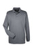 UltraClub 8210LS Mens Cool & Dry Moisture Wicking Long Sleeve Polo Shirt Charcoal Grey Flat Front