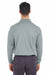 UltraClub 8210LS Mens Cool & Dry Moisture Wicking Long Sleeve Polo Shirt Silver Grey Model Back