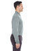 UltraClub 8210LS Mens Cool & Dry Moisture Wicking Long Sleeve Polo Shirt Silver Grey Model Side