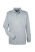 UltraClub 8210LS Mens Cool & Dry Moisture Wicking Long Sleeve Polo Shirt Silver Grey Flat Front