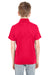 UltraClub 8210Y Youth Cool & Dry Moisture Wicking Short Sleeve Polo Shirt Red Model Back