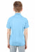 UltraClub 8210Y Youth Cool & Dry Moisture Wicking Short Sleeve Polo Shirt Columbia Blue Model Back