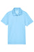 UltraClub 8210Y Youth Cool & Dry Moisture Wicking Short Sleeve Polo Shirt Columbia Blue Flat Front