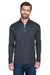 UltraClub 8230 Mens Cool & Dry Moisture Wicking 1/4 Zip Sweatshirt Black Model Front