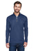 UltraClub 8230 Mens Cool & Dry Moisture Wicking 1/4 Zip Sweatshirt Navy Blue Model Front