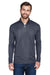 UltraClub 8230 Mens Cool & Dry Moisture Wicking 1/4 Zip Sweatshirt Charcoal Grey Model Front