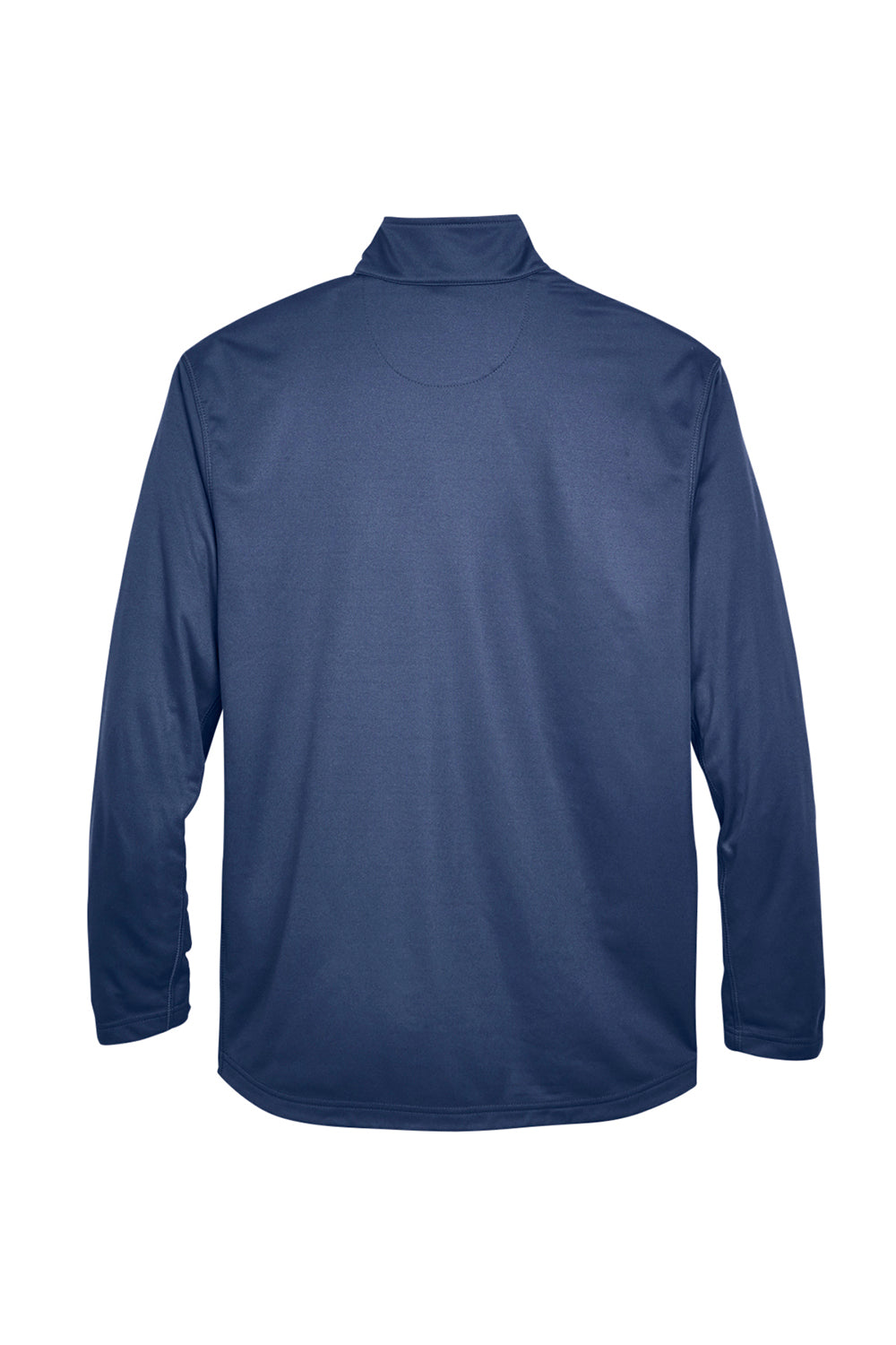 UltraClub 8230 Mens Cool & Dry Moisture Wicking 1/4 Zip Sweatshirt Navy Blue Flat Back