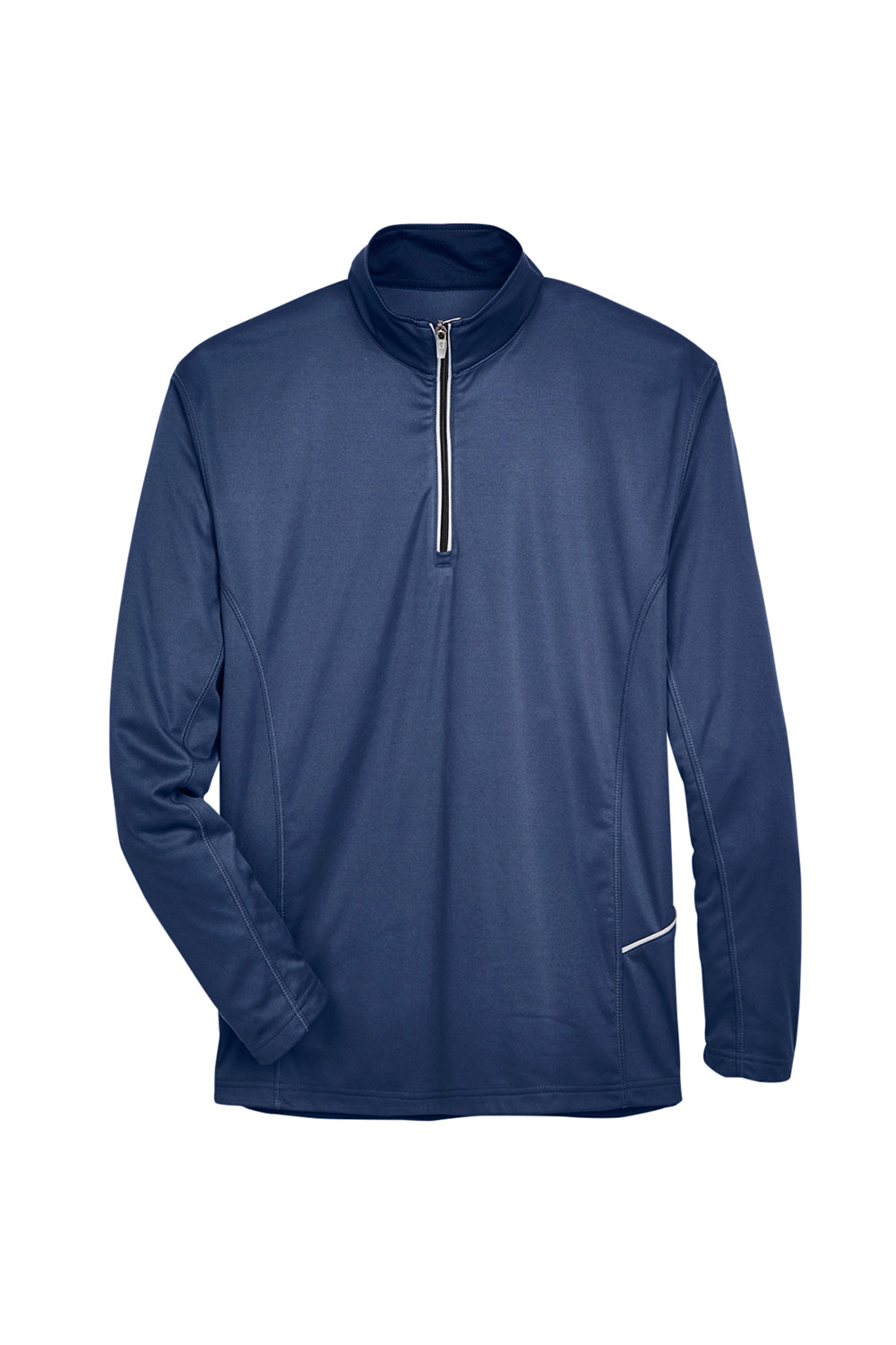 UltraClub 8230 Mens Cool & Dry Moisture Wicking 1/4 Zip Sweatshirt Navy Blue Flat Front