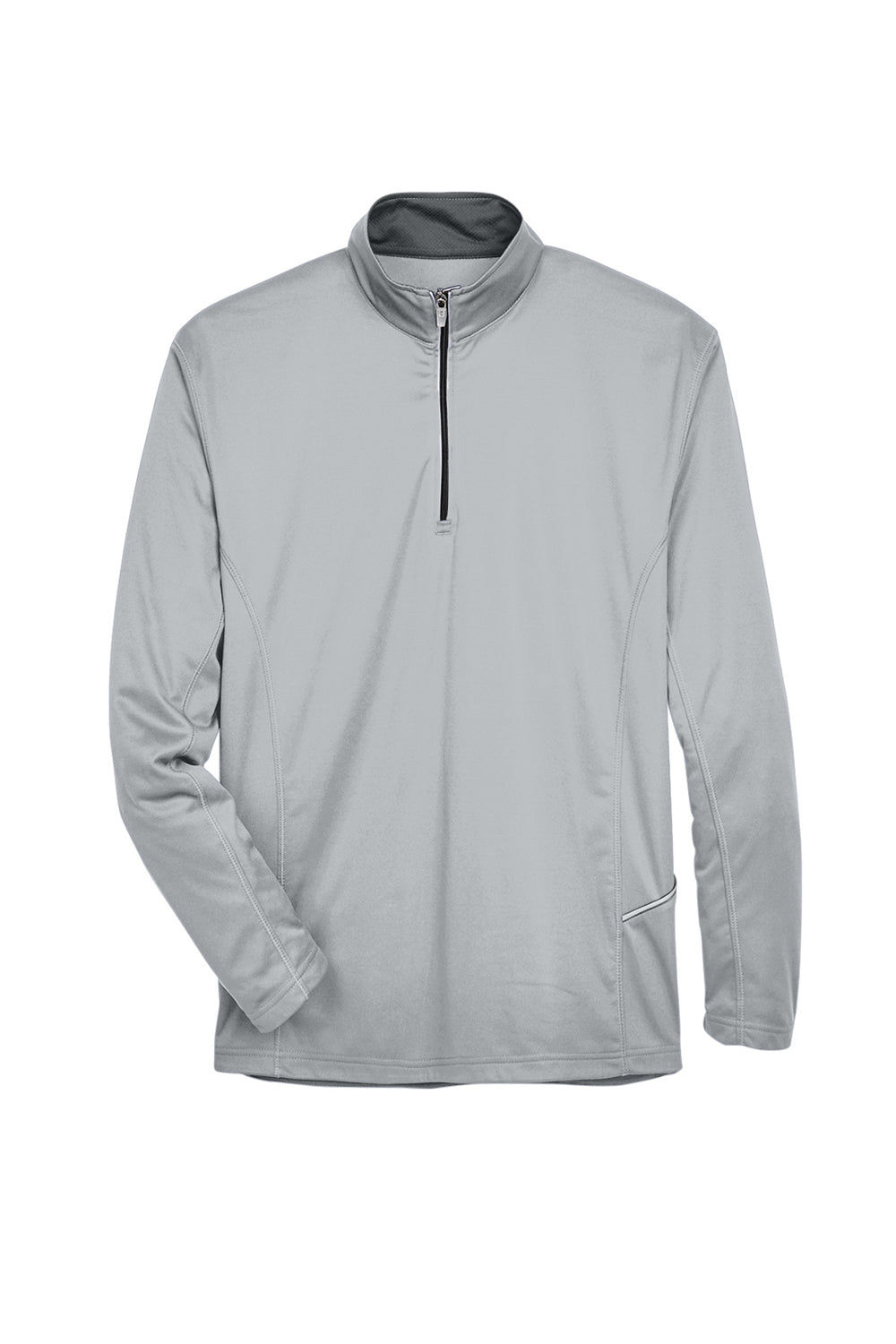 UltraClub 8230 Mens Cool & Dry Moisture Wicking 1/4 Zip Sweatshirt Grey Flat Front