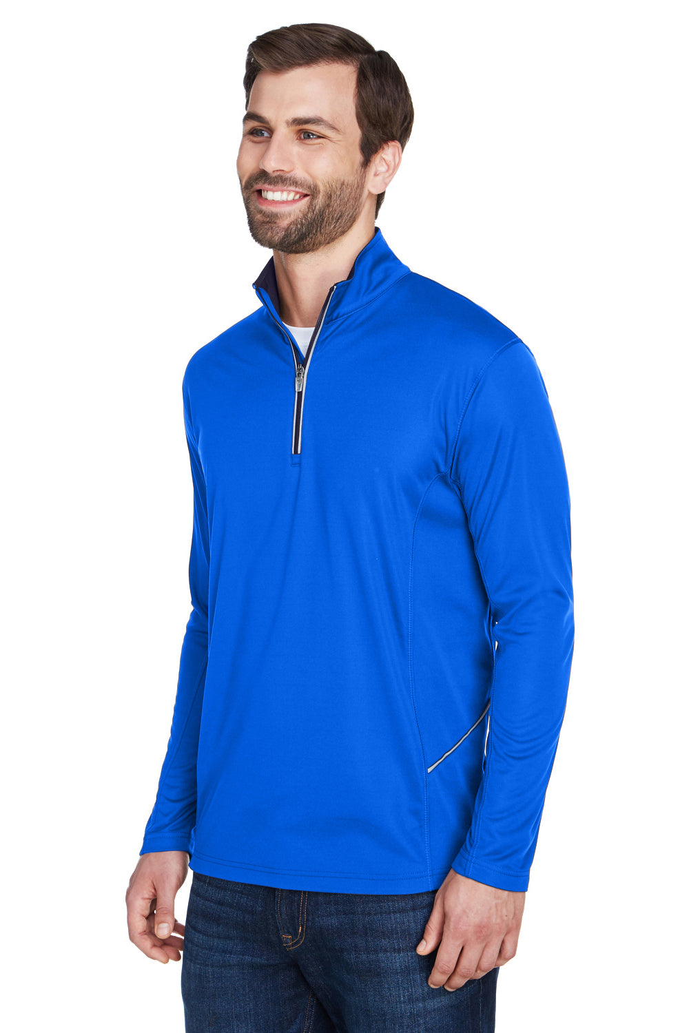 UltraClub 8230 Mens Cool & Dry Moisture Wicking 1/4 Zip Sweatshirt Kyanos Blue Model 3q